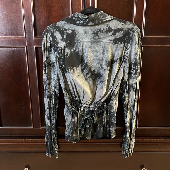 Marrakech Tie Dye Amber Moto Jacket - Color Black and Gray Size XS - Picture 7 of 7